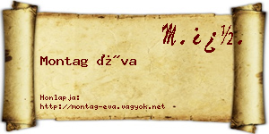 Montag Éva névjegykártya